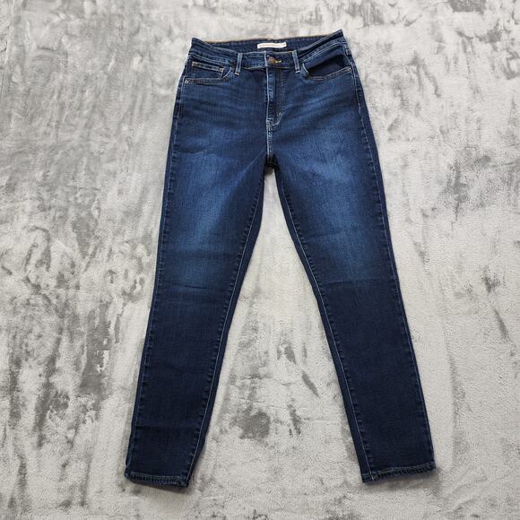 Levi's Jeans Womens W29 Blue 721 High Rise Skinny Ankle Stretch Denim Dark Wash - Picture 1 of 14